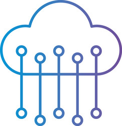 cloud computing gradient style icon design vector image
