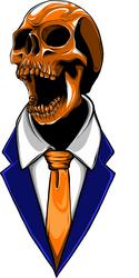 colored draw of human skull Vector Image