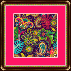 decorative frame with pattern color print vector image