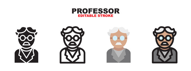 Professor icon set with different styles editable vector