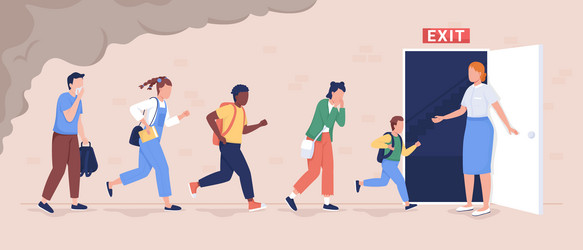 Cartoon Fire Evacuation Vector Images (over 450)