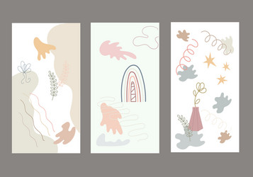 boho abstract background templates set shapes vector image