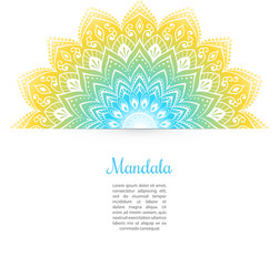 Background design with yellow mandala pattern Vector Image