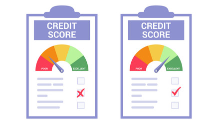 credit score or rating concept in flat vector