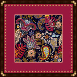 decorative frame with pattern color print vector image