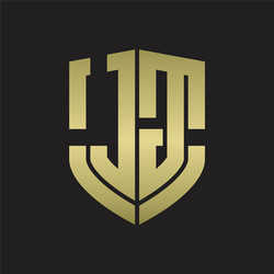 Jg logo emblem monogram with shield style design Vector Image