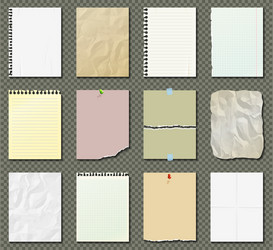 White and colorful paper sheets notebook vector