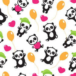 Cute Panda Pattern Vector Image