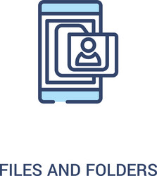files and folders concept 2 colored icon simple vector image