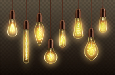 hanging light bulbs ceiling lamp realistic vector