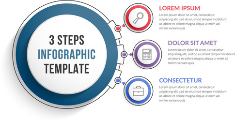 infographic template with three steps vector