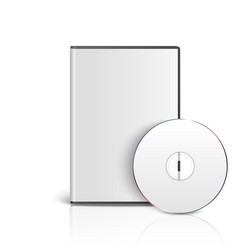 3d realistic cd dvd with cover box set vector image