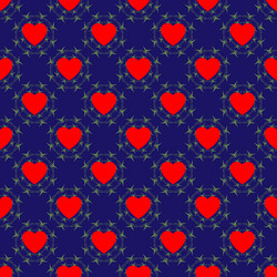 Abstract pattern wavy line and heart on dark blue vector