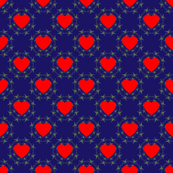 Abstract pattern wavy line and heart on dark blue vector