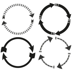 circular arrow icons geometric cycle patterns vector image