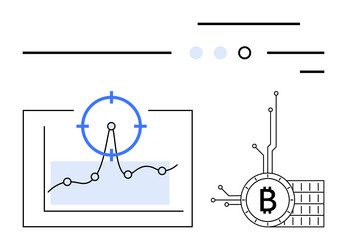 cryptocurrency analysis with price chart vector image
