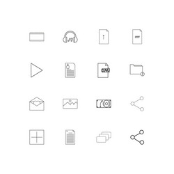 files and folders sign linear thin icons set vector image