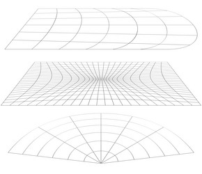 graticule grid mesh plane with deform distortion vector image