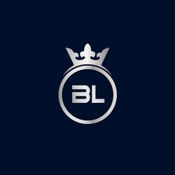 Letter l royal crown luxury logo design Royalty Free Vector