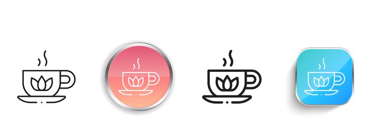 herbal tea icon thin linear regular and button vector image