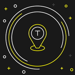 Line map pointer with taxi car icon isolated vector
