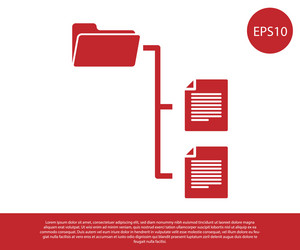 Red folder tree icon isolated on white background vector