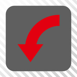 rotate down rounded square button vector image