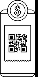 smartphone device with scan code qr and coin vector image