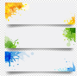 Banners set with blobs isolated white background vector