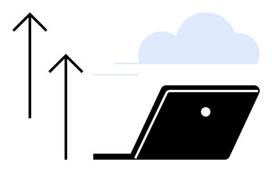 cloud computing and data upload vector image