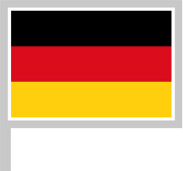 flag on flagpole rectangular shape icon white vector image