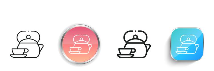herbal tea icon thin linear regular and button vector image