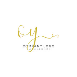 Oy initial handwriting logo design Royalty Free Vector Image