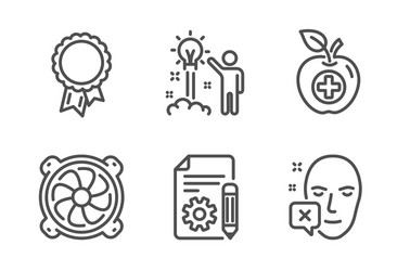 success creative idea and computer fan icons set vector