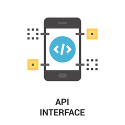 api interface flat icon design concept vector image