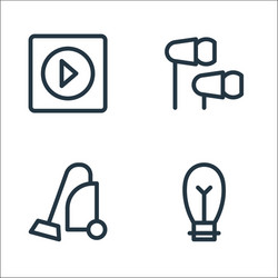 electronics line icons linear set quality vector image