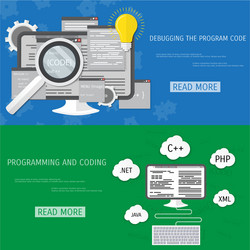 flat concept of programming and coding vector