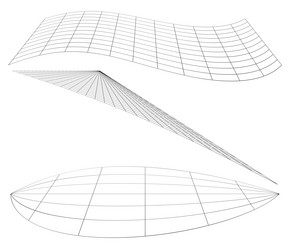 graticule grid mesh plane with deform distortion vector image