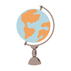 hand drawn globe flat cartoon Vector Image