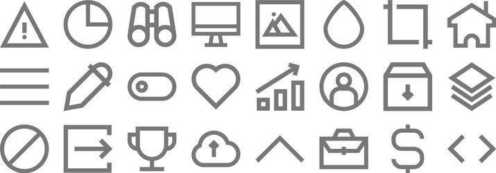 user interface line icons linear set quality vector image