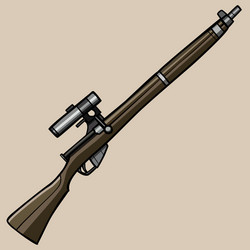 Cartoon mosin sniper rifle with telescopic sight vector