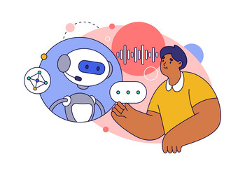 chatbot or voice assistant artificial intelligence vector image