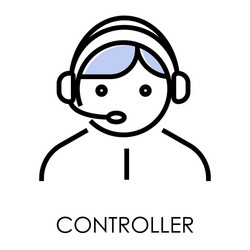 controller isolated icon operator in headset vector image