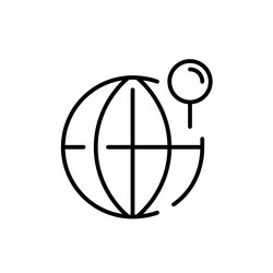 earth globe with pinpoint for location sharing vector