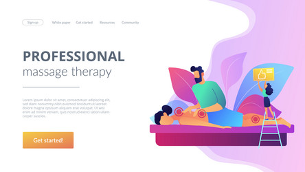 professional massage therapy concept landing page vector