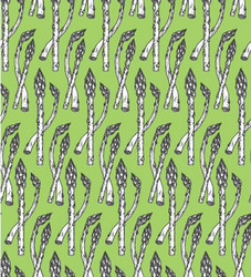 seamless pattern with sketch style asparagus tile vector image