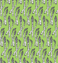 Seamless pattern with sketch style asparagus tile vector