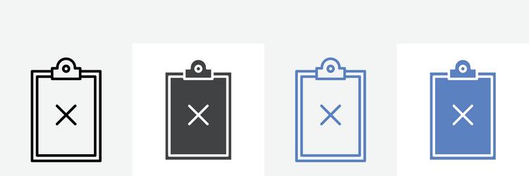 sheet with cross icon set use for web ui or app vector image