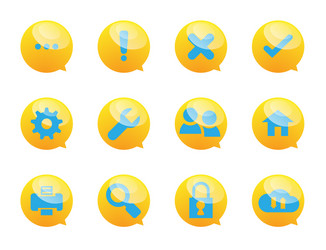 Speech bubble and system services icons vector