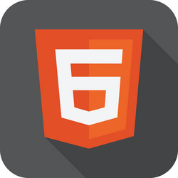 Web development shield sign - html6 vector